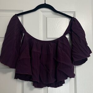 Elegant Plum Off-Shoulder Blouse